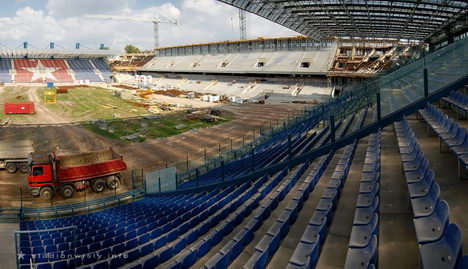 panorama stadionu z trybuny południowej