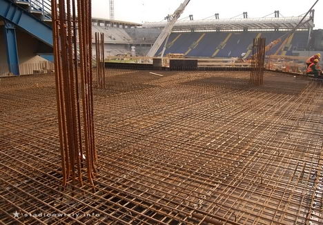 siatka zbrojeń pod strop nad narożnikiem północnym